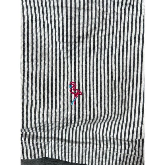 Chubbies Seersucker Shorts Mens Large 5.5" Inseam Gray Flamingo Racers Stripe - Picture 2 of 10